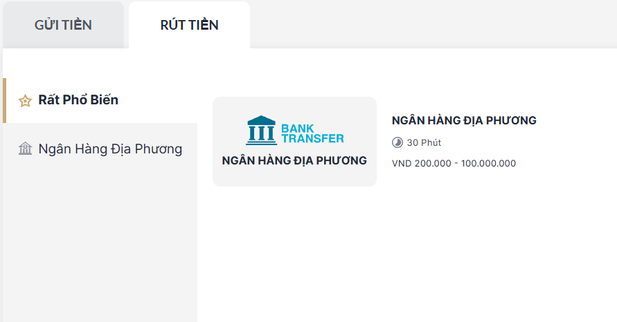 rút tiền ngân hàng M88