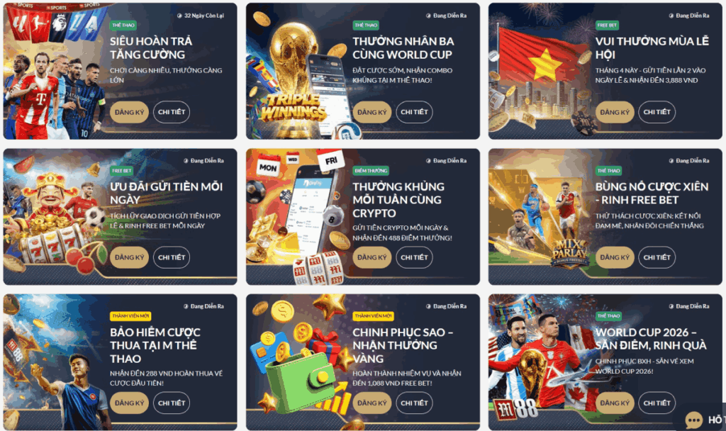 khuyến mãi nổi bật M88