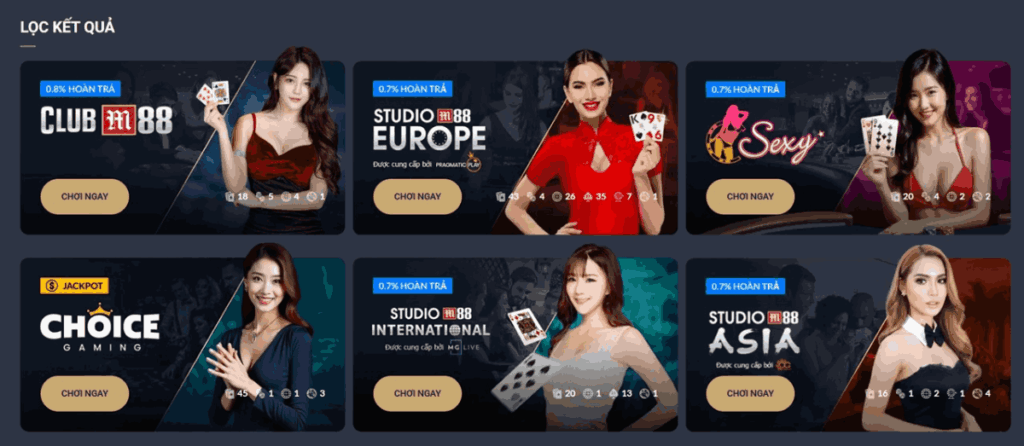 các sảnh chơi roulette M88