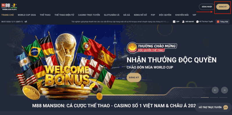 link đăng ký M88
